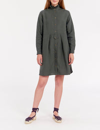 6qty RELIQUAT 90€ 0%  / Robe fluide Monica en lin - Green Dark
