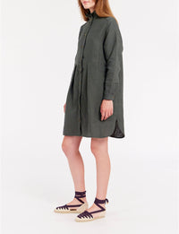 6qty RELIQUAT 90€ 0%  / Robe fluide Monica en lin - Green Dark