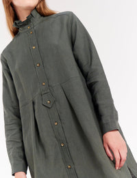 6qty RELIQUAT 90€ 0%  / Robe fluide Monica en lin - Green Dark