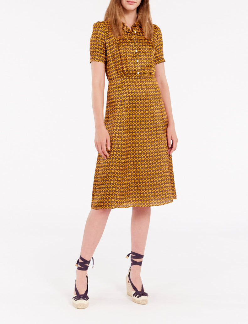 1qty RELIQUAT 120€ 100%  / Robe cintrée Angèle en soie mélangée - Bellegarde