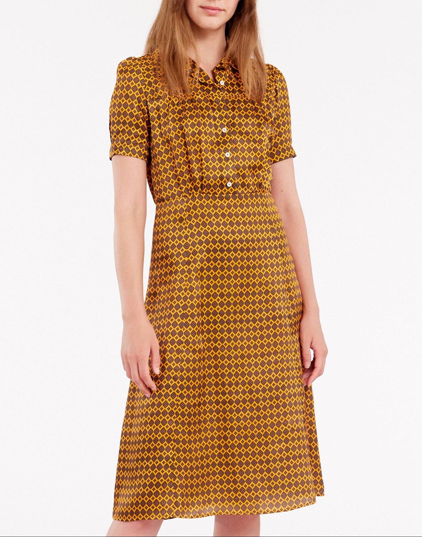 1qty RELIQUAT 120€ 100%  / Robe cintrée Angèle en soie mélangée - Bellegarde