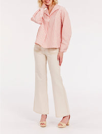 32qty RELIQUAT 80€ 7,7%  / Chemise oversize Noa en lin - Ecru Red