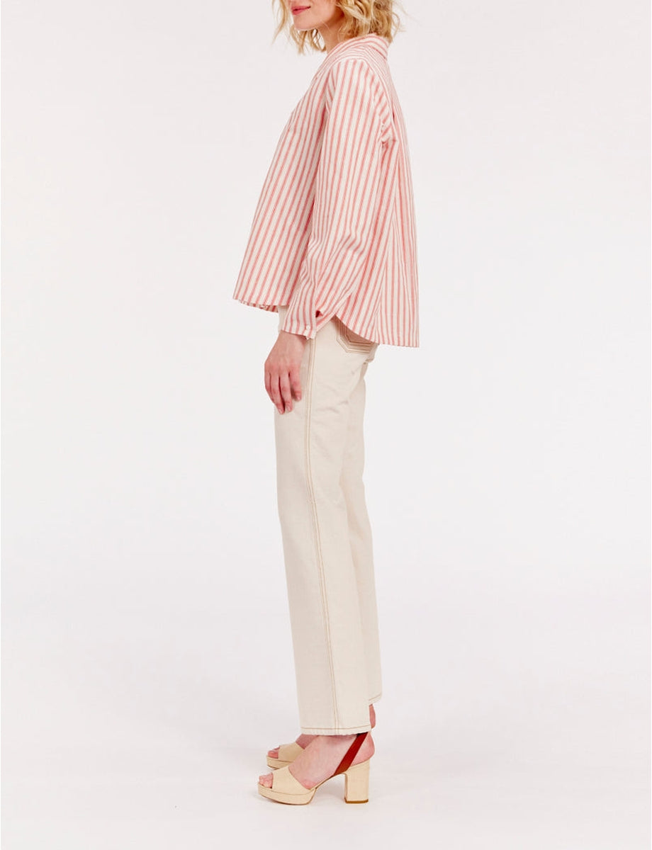 32qty RELIQUAT 80€ 7,7%  / Chemise oversize Noa en lin - Ecru Red