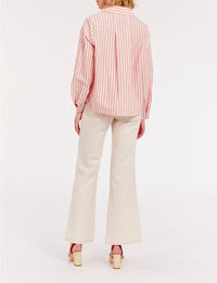 32qty RELIQUAT 80€ 7,7%  / Chemise oversize Noa en lin - Ecru Red