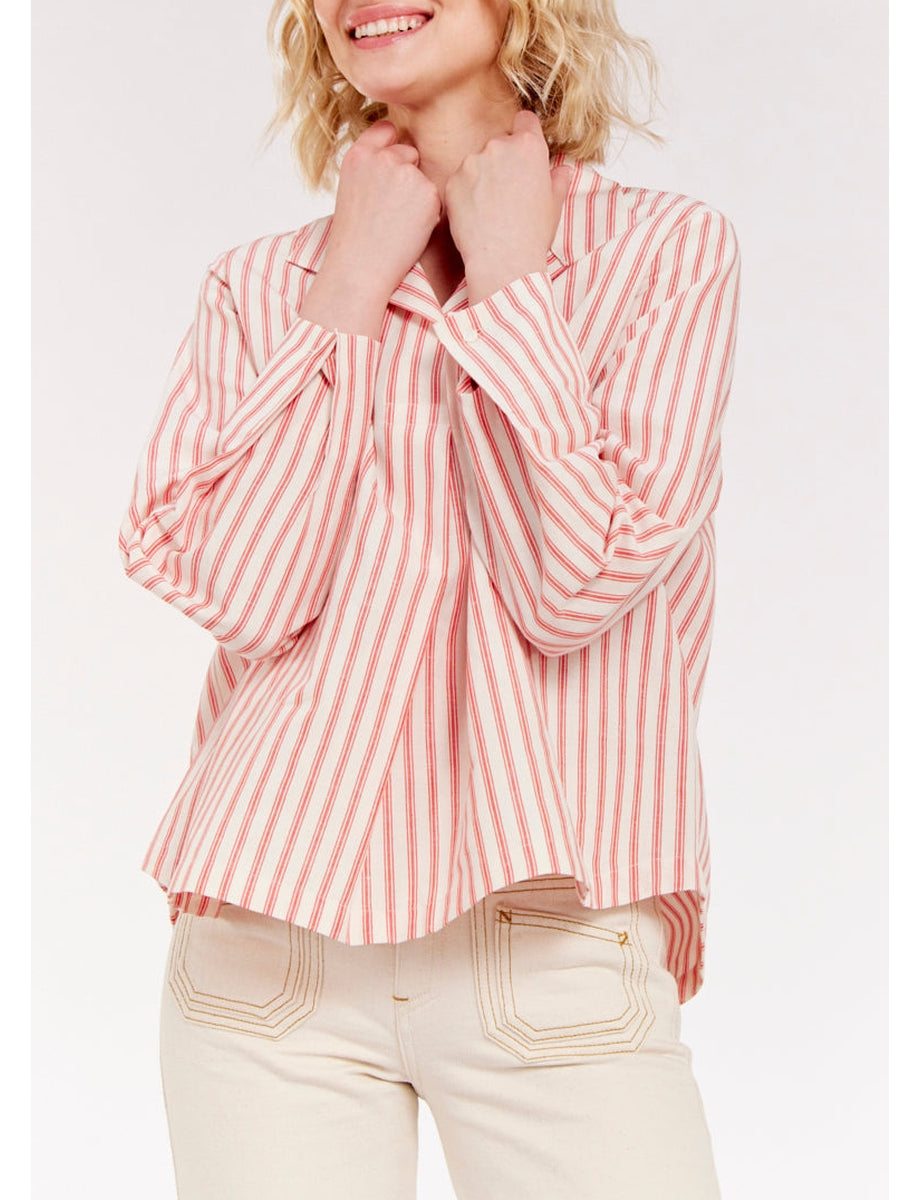 32qty RELIQUAT 80€ 7,7%  / Chemise oversize Noa en lin - Ecru Red