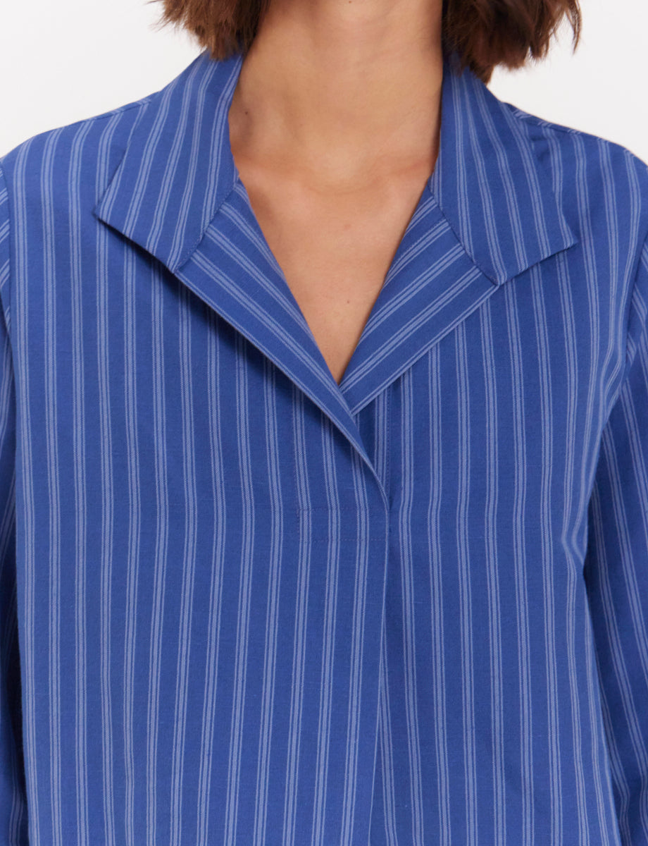 11qty RELIQUAT 80€ 6,3%  / Chemise oversize Noa en lin - Blue