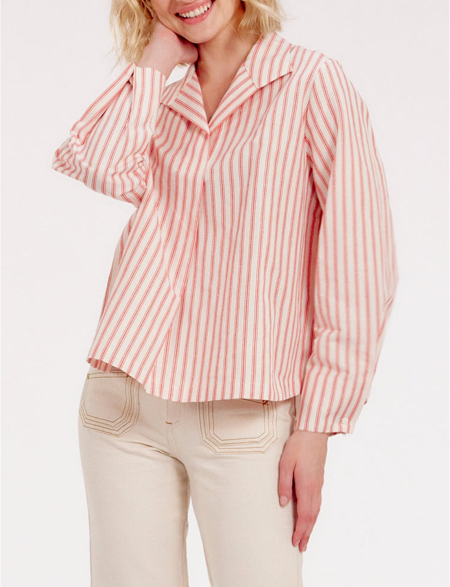 32qty RELIQUAT 80€ 7,7%  / Chemise oversize Noa en lin - Ecru Red