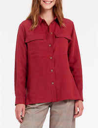 25qty RELIQUAT 95€ 0%  / Surchemise Chandler à poches en lin - Raspberry