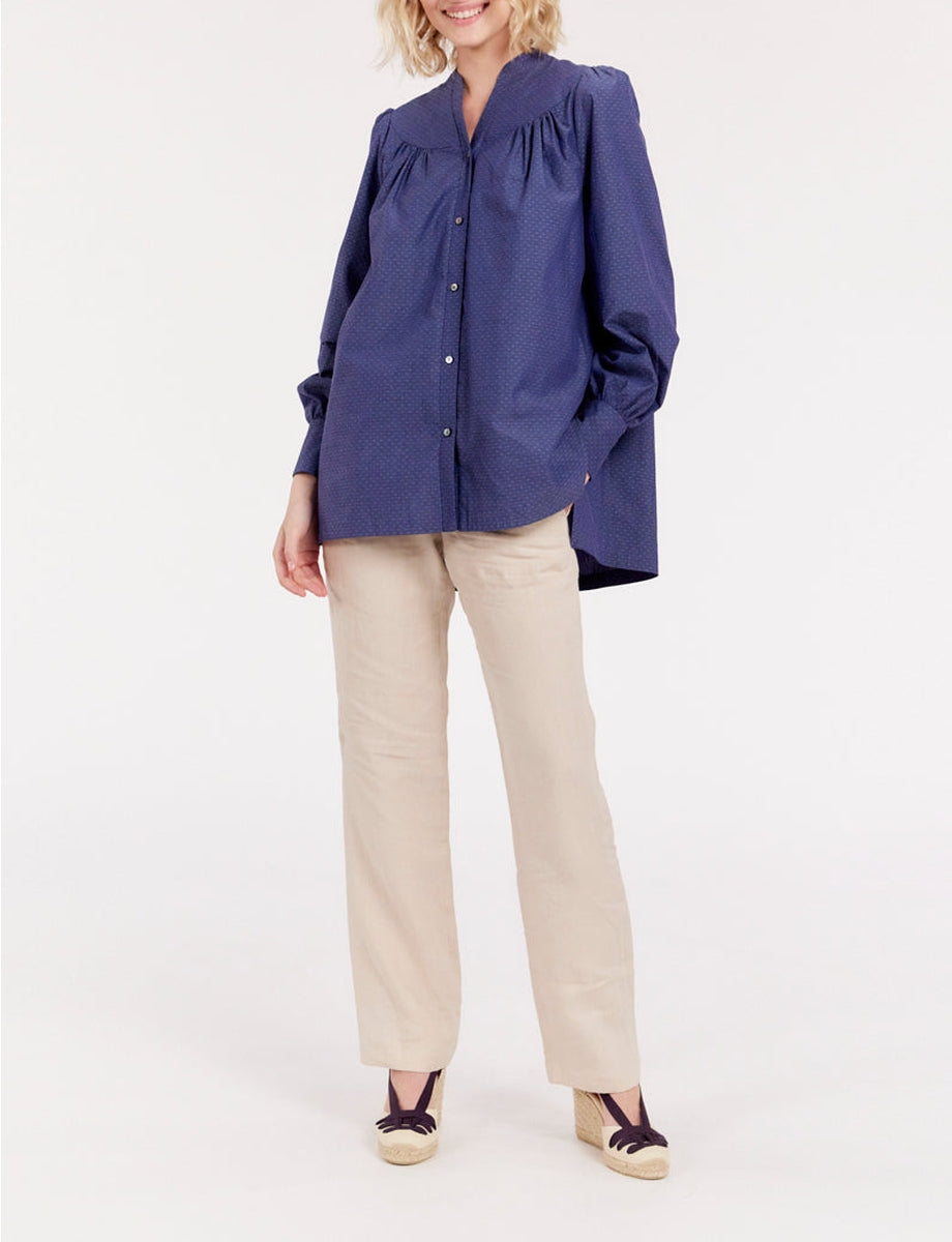 9qty RELIQUAT 95€ 7,7%  / Chemise plissée Ornella - Blue Denim
