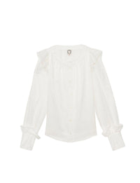 3qty RELIQUAT 95€ 0%  / Chemise à volants Laure en soie - White