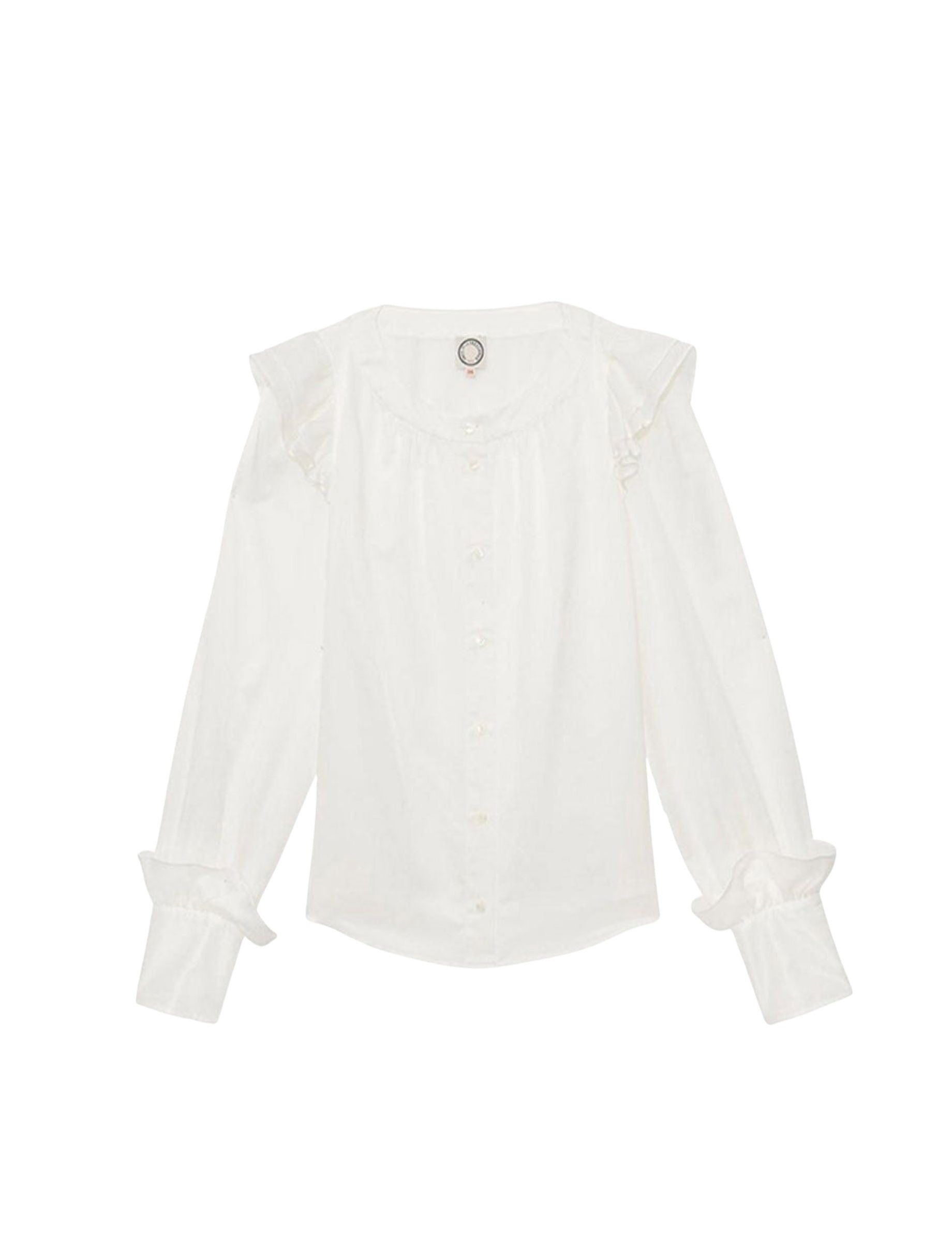 3qty RELIQUAT 95€ 0%  / Chemise à volants Laure en soie - White