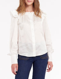3qty RELIQUAT 95€ 0%  / Chemise à volants Laure en soie - White