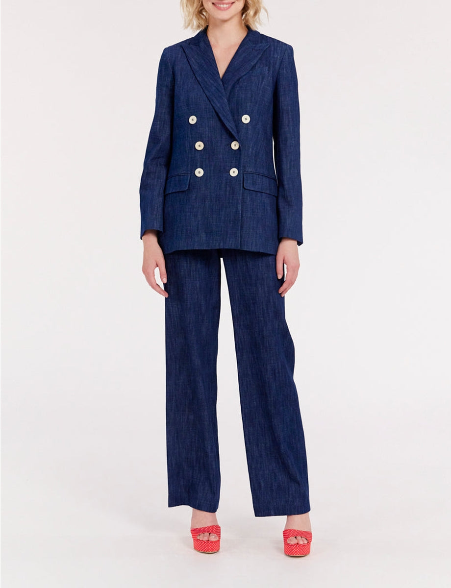 2qty RELIQUAT 120€ 60%  / Blazer croisé Ezio - Blue