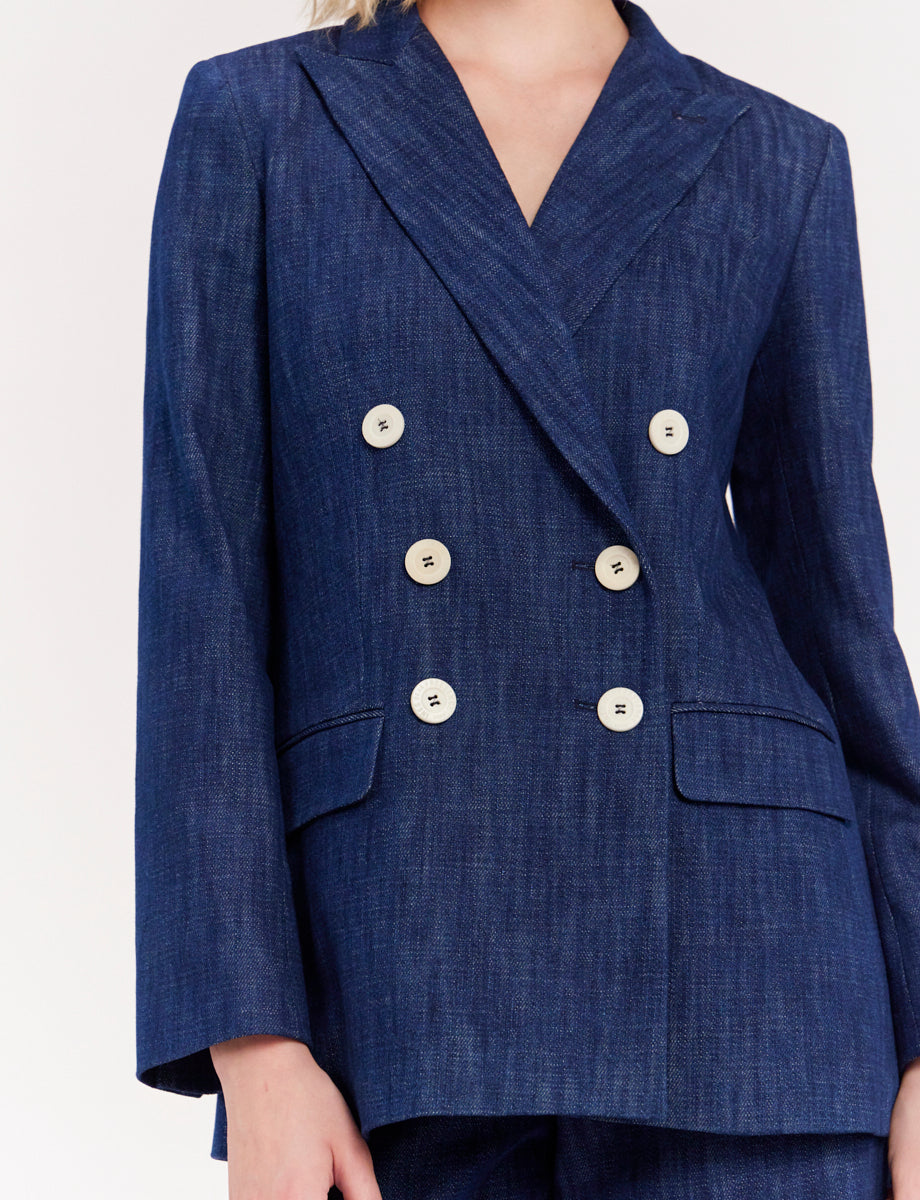 2qty RELIQUAT 120€ 60%  / Blazer croisé Ezio - Blue