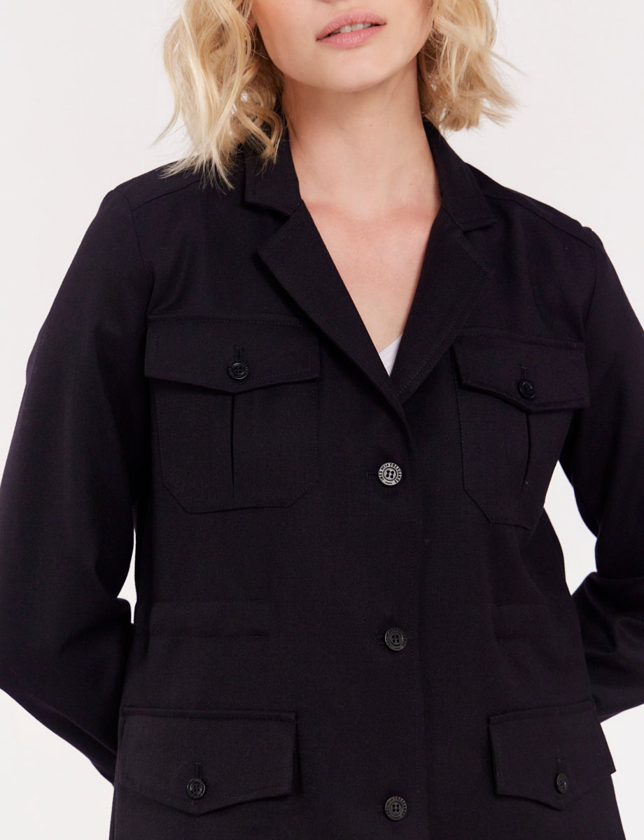 1qty RELIQUAT 120€ 66,7%  / Veste Flipper saharienne en laine - Blue Dark