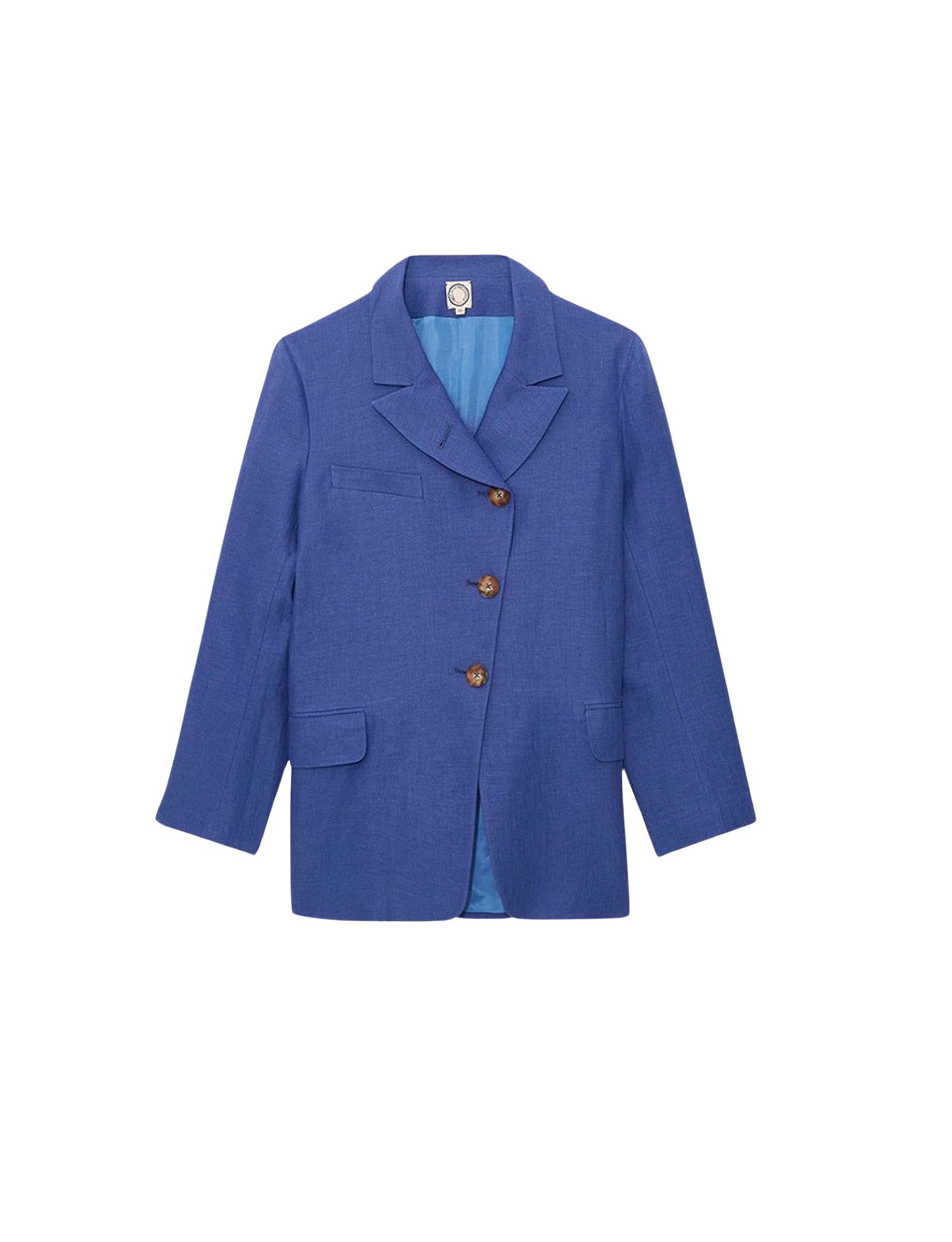 6qty RELIQUAT 90€ 0%  / Blazer Yohan ajustée en lin - Blue