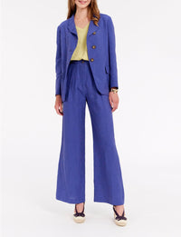 6qty RELIQUAT 90€ 0%  / Blazer Yohan ajustée en lin - Blue
