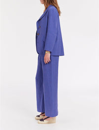 6qty RELIQUAT 90€ 0%  / Blazer Yohan ajustée en lin - Blue