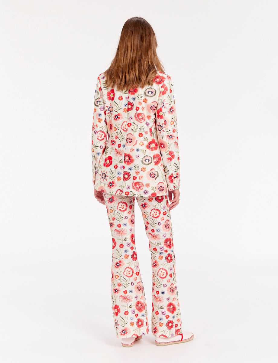 5qty RELIQUAT 120€ 12,5%  / Blazer Colombe cintrée - Ecru Multicolor