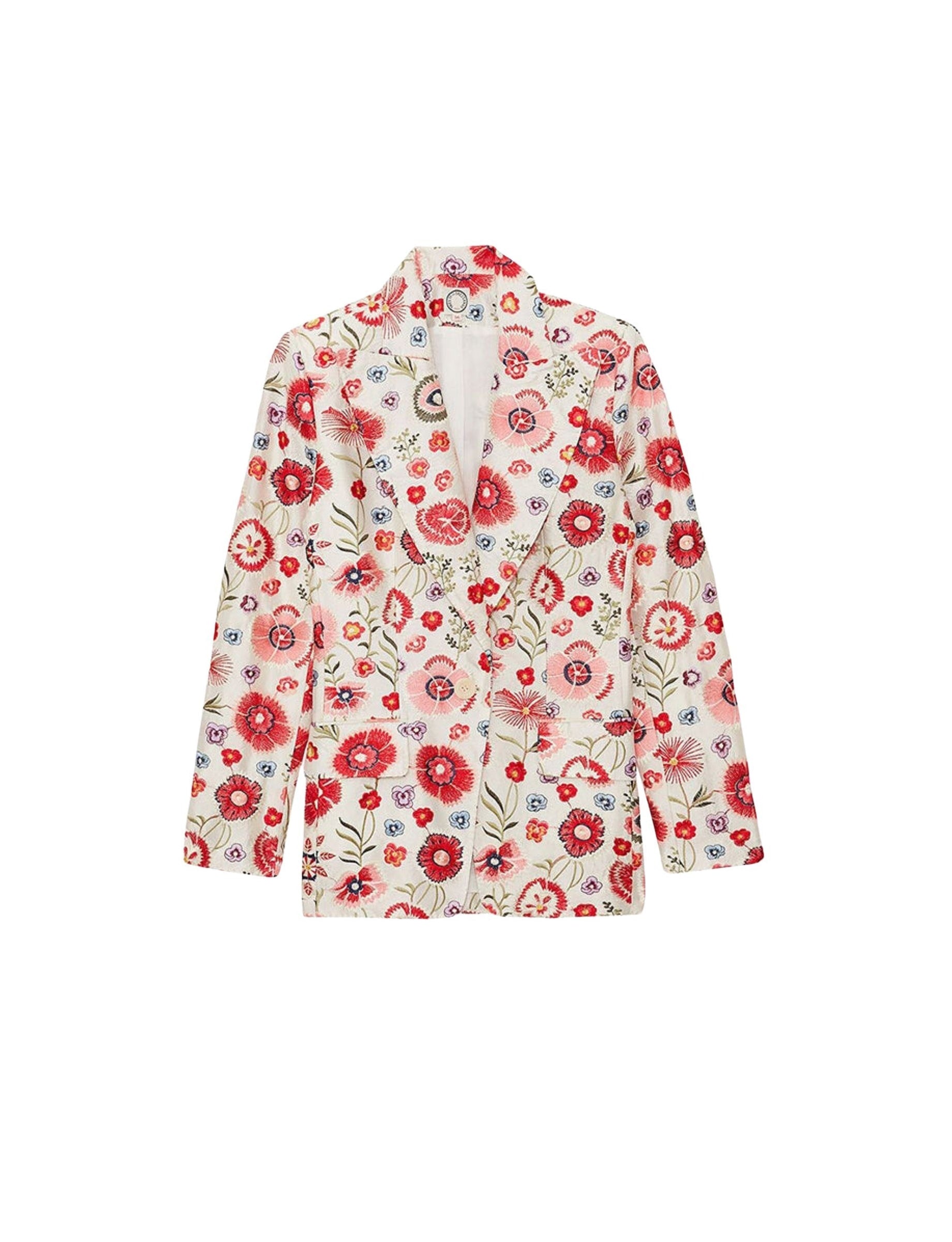5qty RELIQUAT 120€ 12,5%  / Blazer Colombe cintrée - Ecru Multicolor