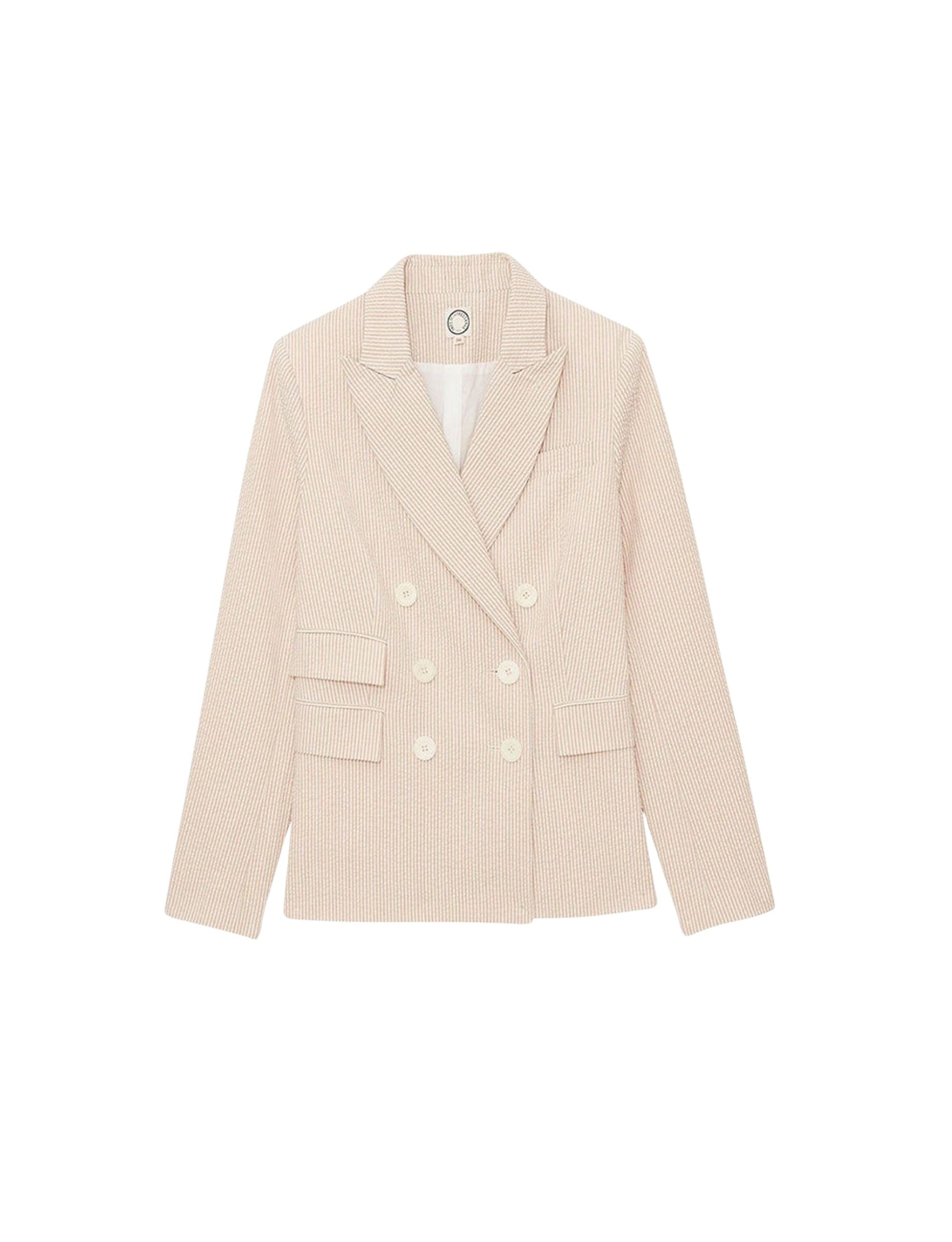 20qty RELIQUAT 120€ 4,2%  / Blazer Maurice à rayures - Ecru Peach