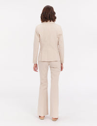 20qty RELIQUAT 120€ 4,2%  / Blazer Maurice à rayures - Ecru Peach