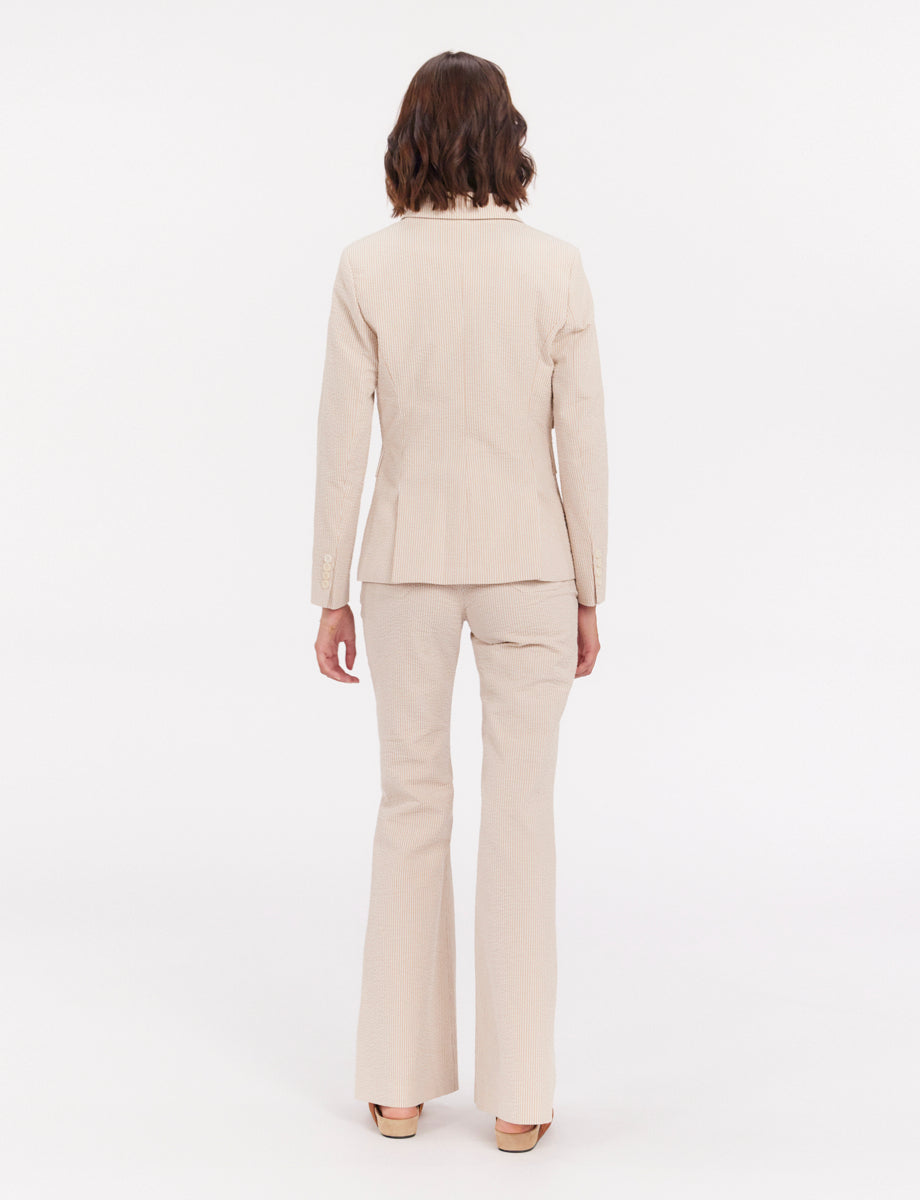 20qty RELIQUAT 120€ 4,2%  / Blazer Maurice à rayures - Ecru Peach