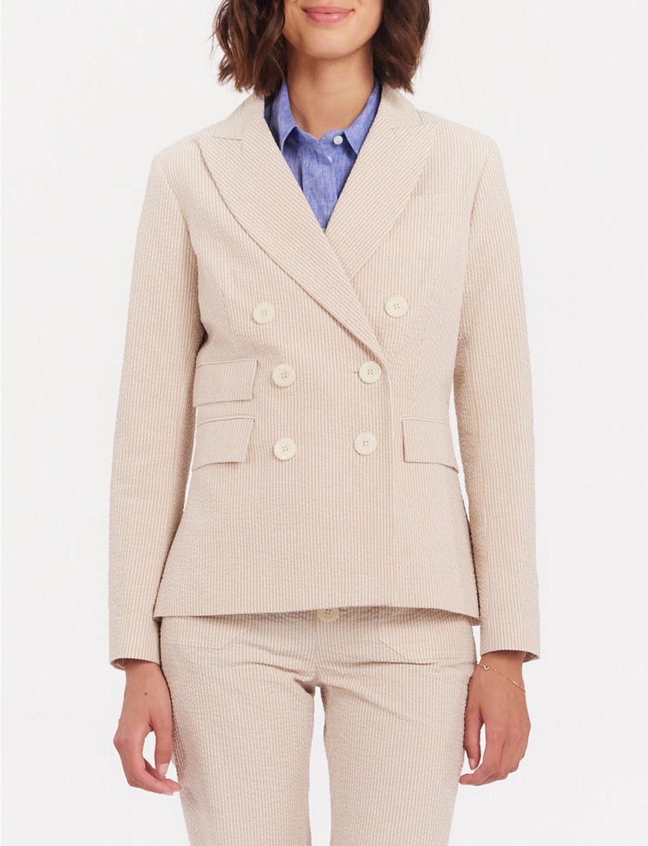 20qty RELIQUAT 120€ 4,2%  / Blazer Maurice à rayures - Ecru Peach