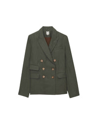 11qty RELIQUAT 120€ 0%  / Blazer boutonné Maurice en lin - Green Dark
