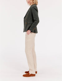 11qty RELIQUAT 120€ 0%  / Blazer boutonné Maurice en lin - Green Dark