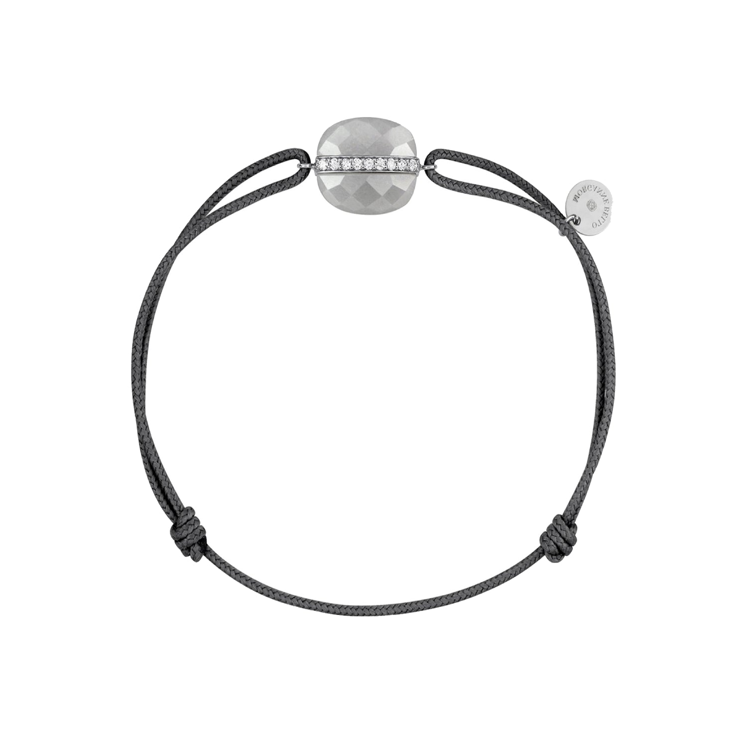 Bracelet Aurore en or blanc & Pierre de lune et Diamant - Gris