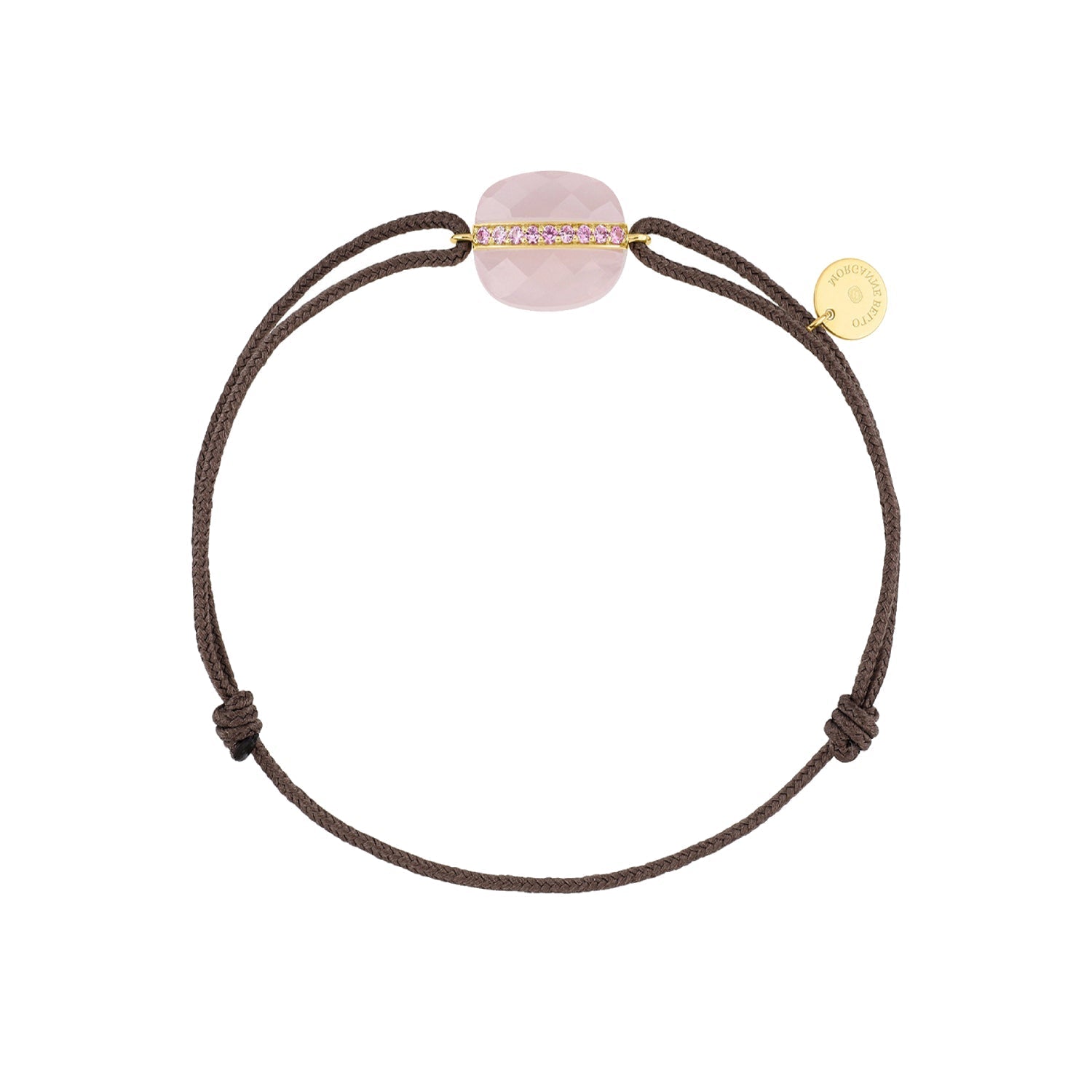 Bracelet Aurore en or jaune & Quartz et Saphir - Rose Clair