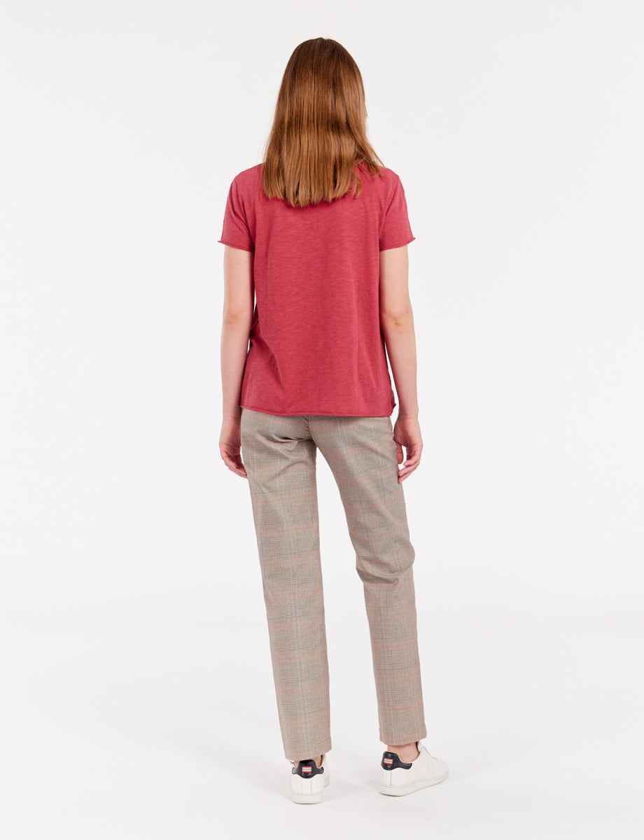 9qty RELIQUAT 20€ 5%  / T-shirt col V Katalina - Raspberry