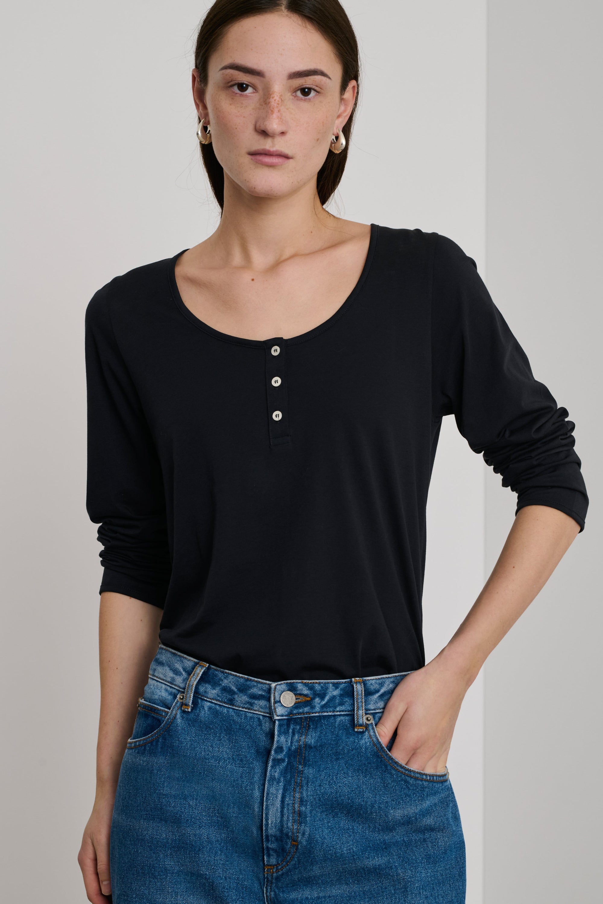 NOIR TSHIRT MANCHES LONGUES AURELIA