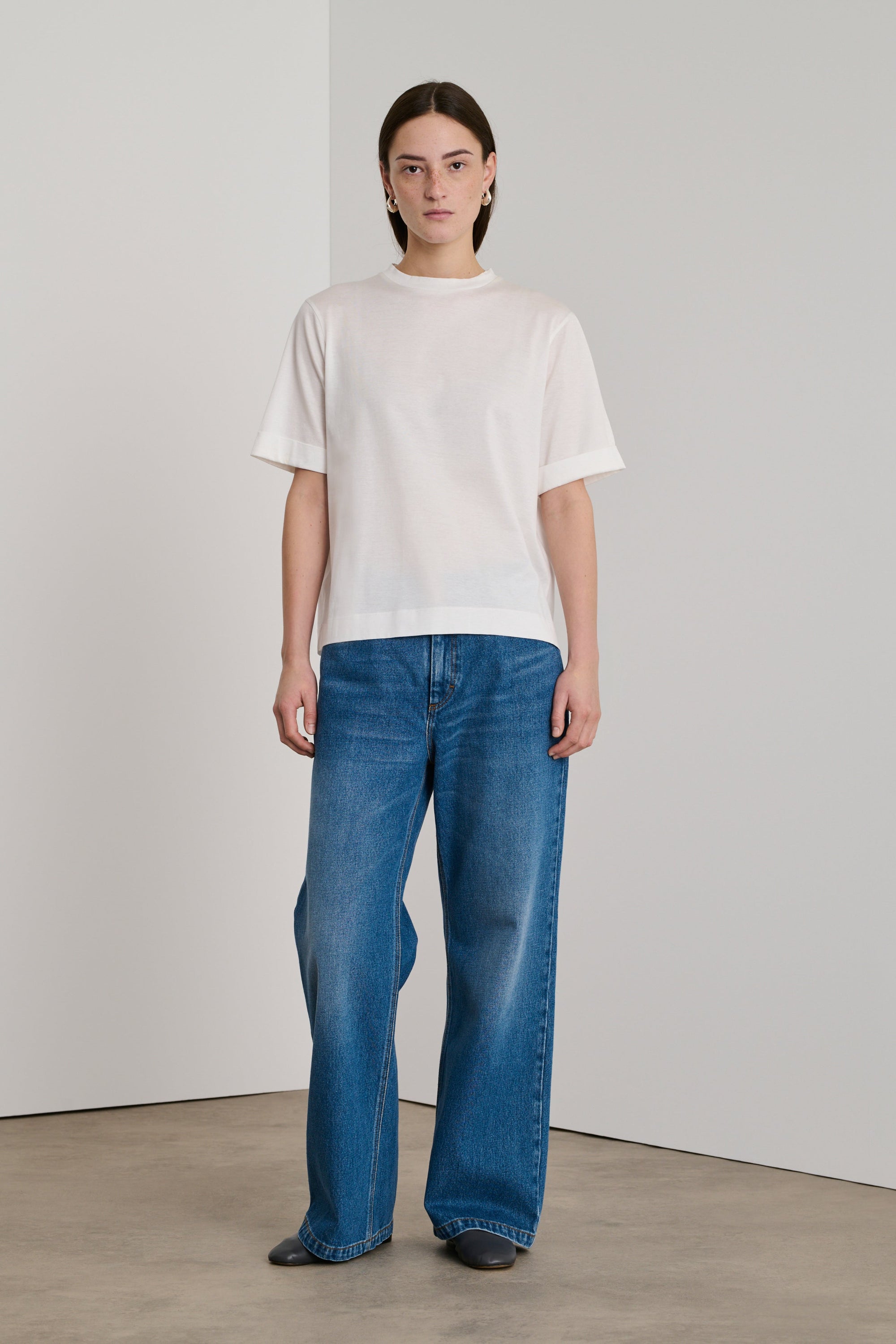 BLANC TSHIRT MANCHES COURTES AMA