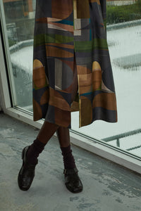 VERT/MARRON ROBE CHAINE & TRAME VANZY