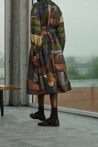 VERT/MARRON ROBE CHAINE & TRAME VANZY