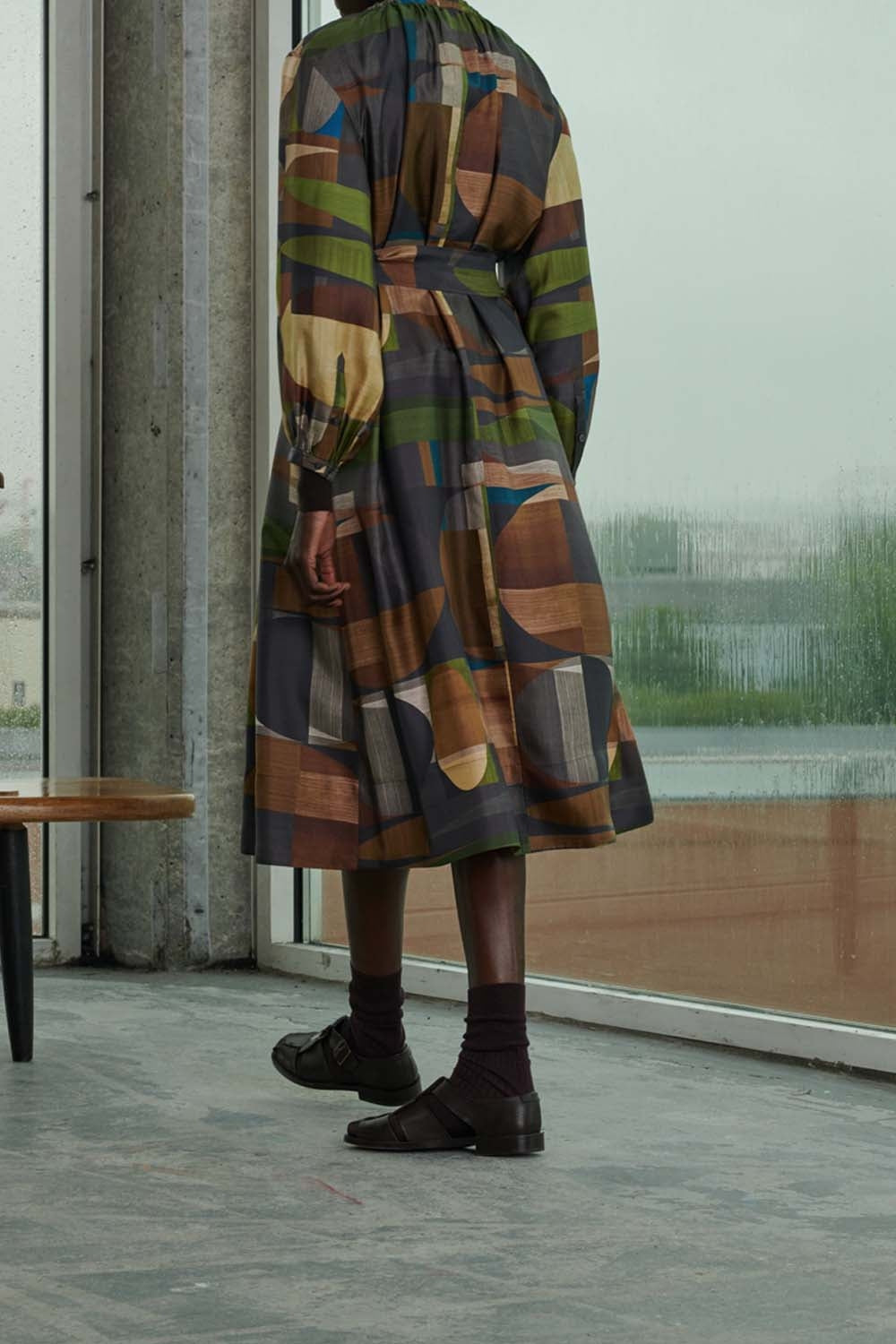 VERT/MARRON ROBE CHAINE & TRAME VANZY
