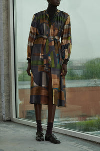 VERT/MARRON ROBE CHAINE & TRAME VANZY