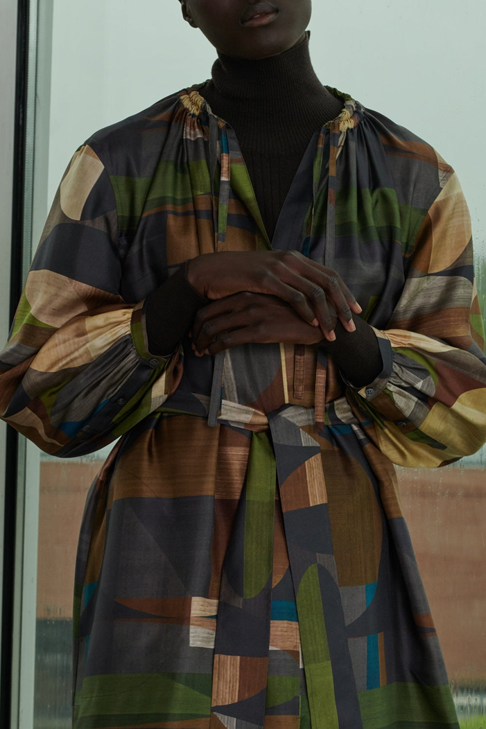 VERT/MARRON ROBE CHAINE & TRAME VANZY