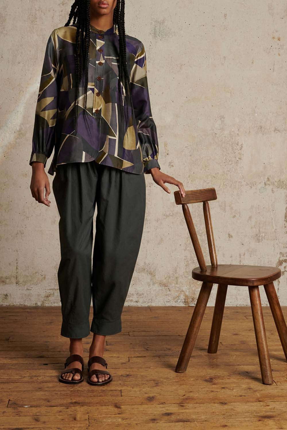ACIER/BEIGE BLOUSE LAURE