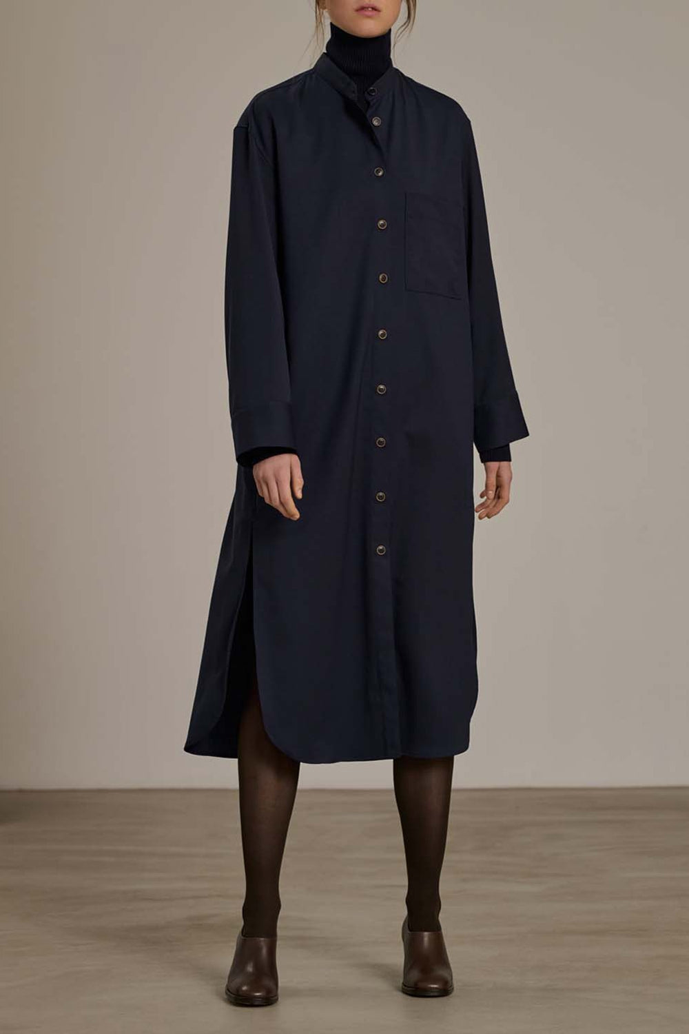 NAVY ROBE CHAINE & TRAME AKIKO