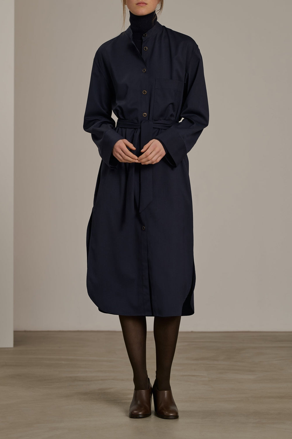 NAVY ROBE CHAINE & TRAME AKIKO