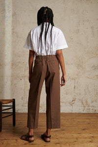 Pantalon Sarajevo en lin mélangé - Marron