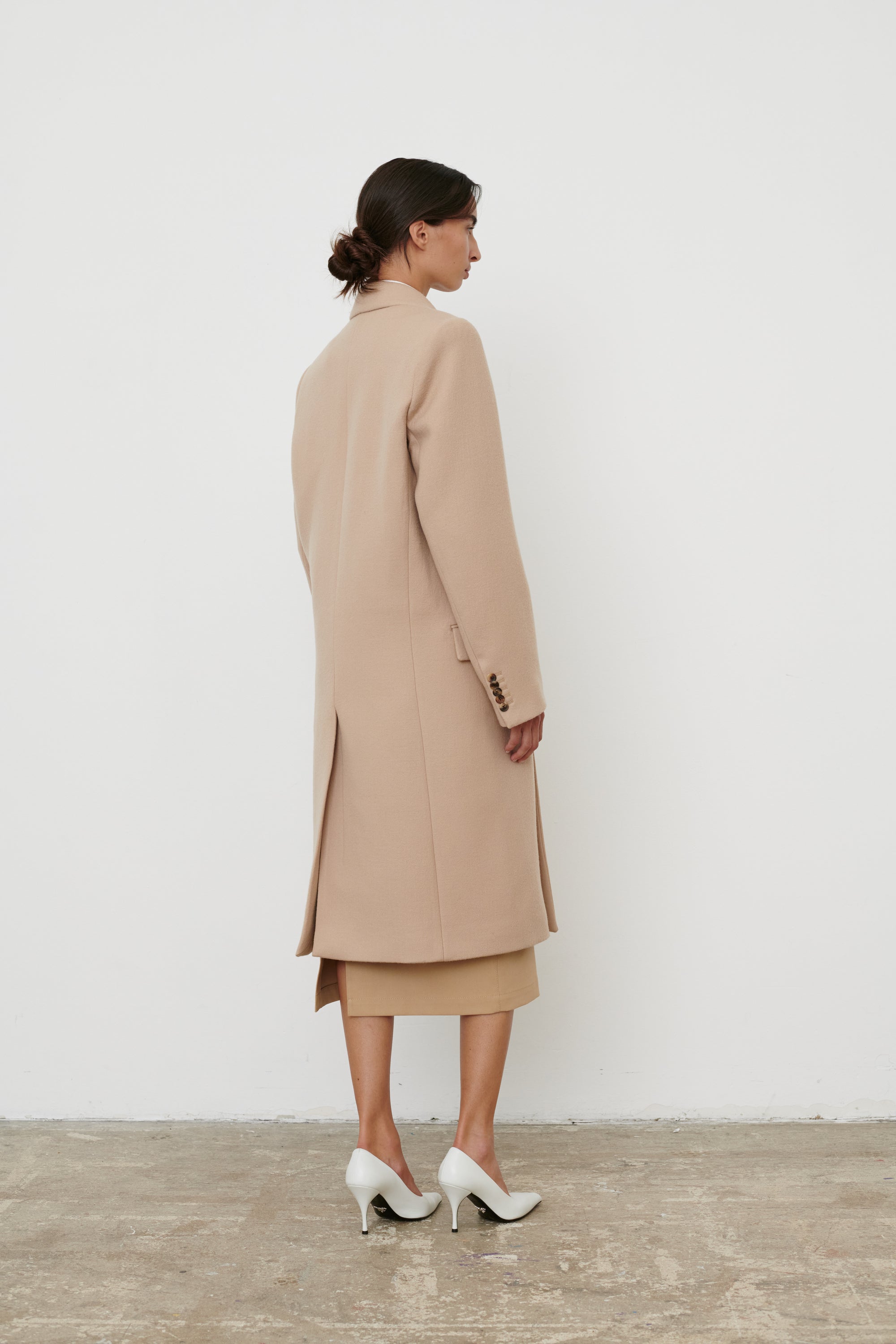 Classic Double Breasted Coat - Khaki