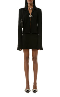 Jupe courte Bow texturée - Black