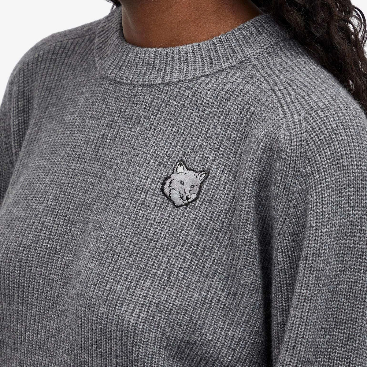 Pull Fox Head en laine - Medium Grey