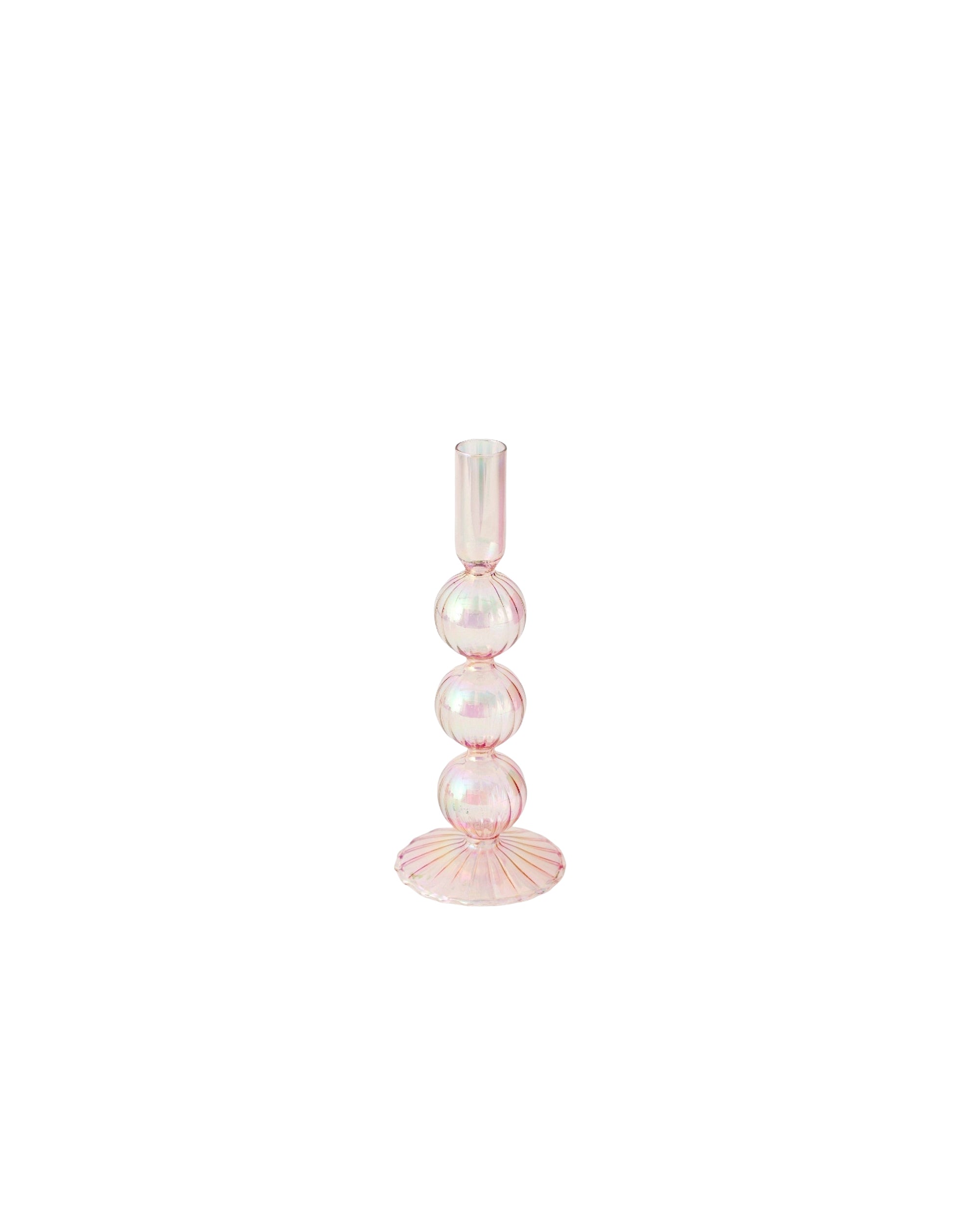 Bougeoir Amira L en verre - Pink