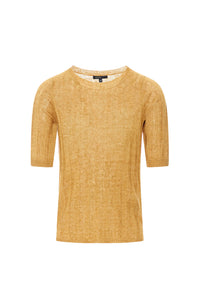 Delon linen knitted T-shirt - Sable
