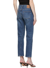 Pantalon à coutures torsadées en denim - Washed Blue